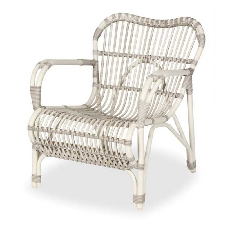 Vincent Sheppard Lazy Lucy White Wicker Outdoor Armchair