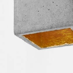 B2 Light Grey Concrete & Gold Leaf Pendant Lamp