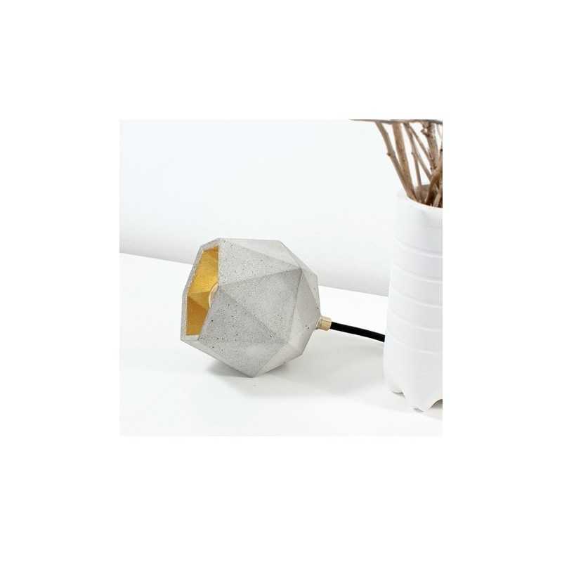 T2 Up Grey Concrete & Gold Leaf Table Lamp