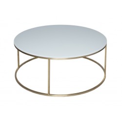 Kensal Circular Coffee Table - White Glass Top