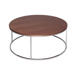 Kensal Circular Coffee Table - with Walnut Top