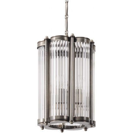 Six Sided Ribbed Glass Chandelier