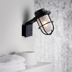 Marina Black and Glass Bathroom Lamp