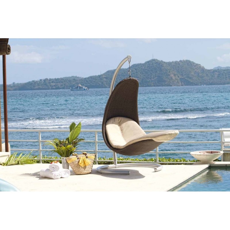 Skyline Design Cristy Hanging Chair | Chocolate| Silver