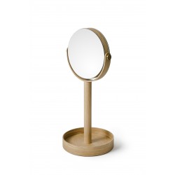 Wireworks Magnify Mirror Close-up in Natural Oak