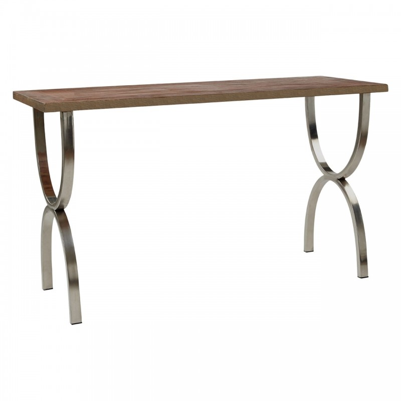 Tapio Stainless Steel Console Table Fir Wood Top