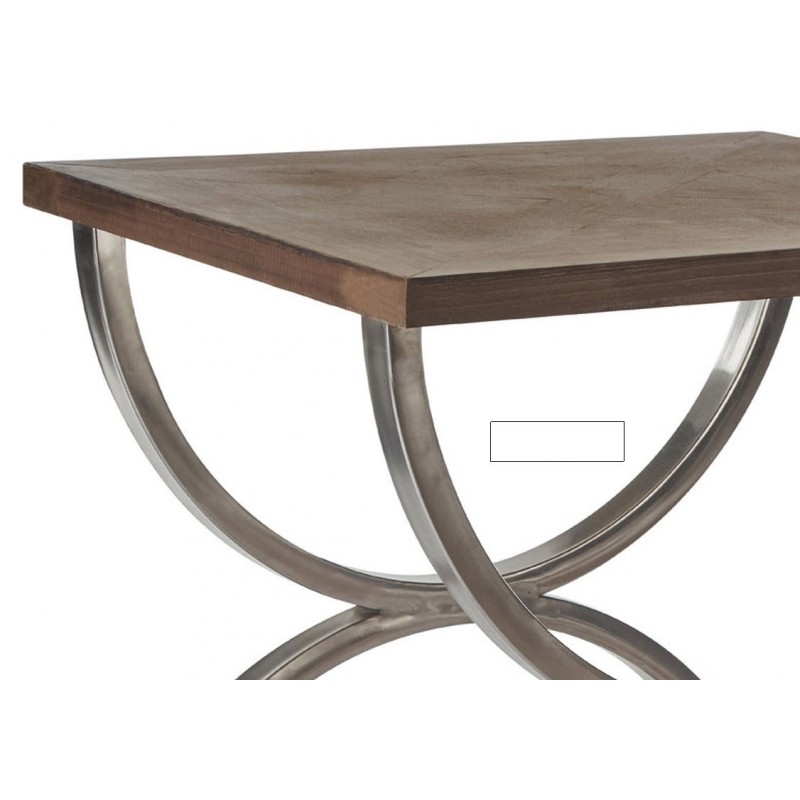 Tapio Stainless Steel Side Table Fir Wood Top