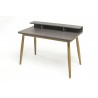 Woodman Farsta Grey Desk with Solid Natural Oak Legs
