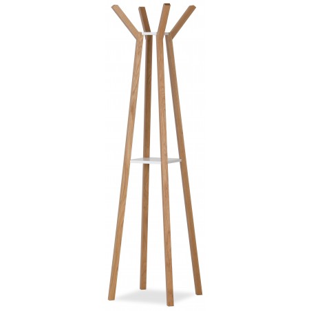 Everest Solid Oak Coat Stand with White Shelf