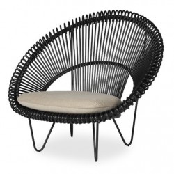 Vincent Sheppard Roy Cocoon Garden Chair Black with Cushion
