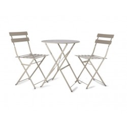 Bistro Outdoor Table Set With 2 Chairs Clay Coloured Steel