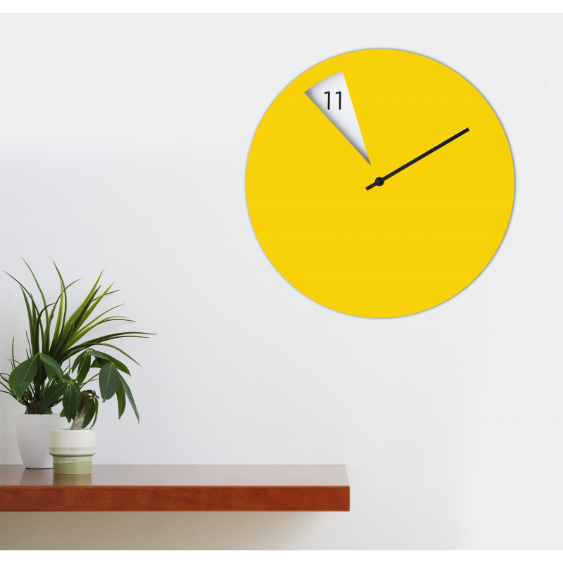 Freakish Wall Clock by Sabrina Fossi Design - Yellow