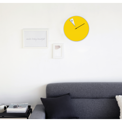 Freakish Wall Clock by Sabrina Fossi Design - Yellow