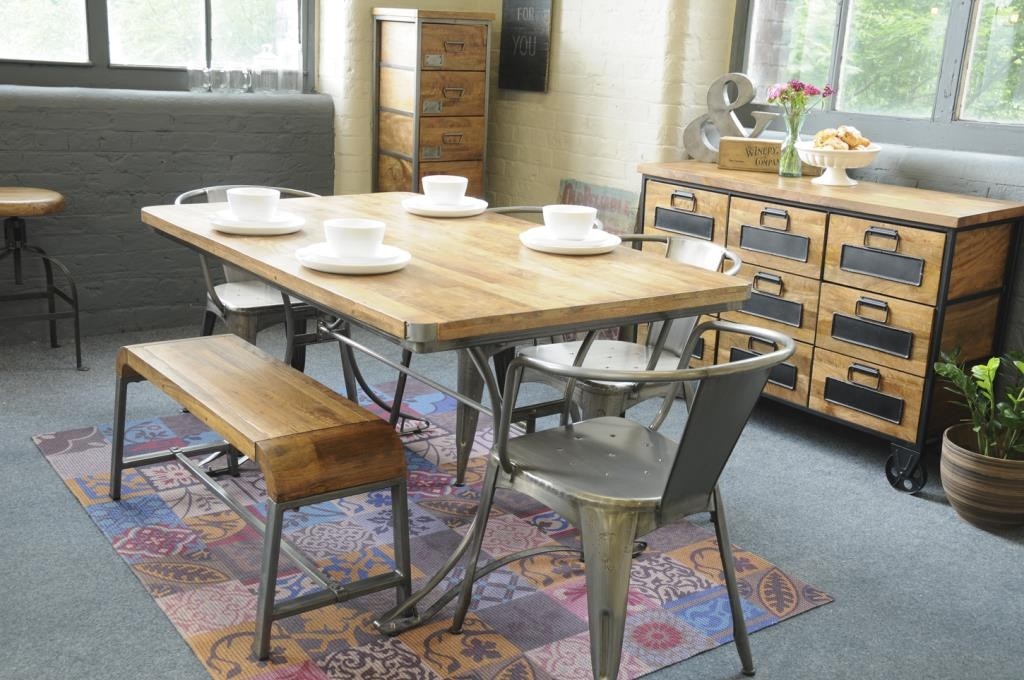 Industrial Wooden Dining Table | Modern UK Dining Room Furniture
