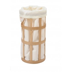 Wireworks Natural Oak Laundry Basket Cage Soft White