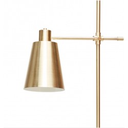 Hubsch Brass Floor Lamp with Black Marble Base