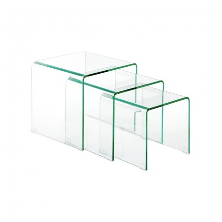 Narcissus Nest of 3 Bent Glass Side Tables