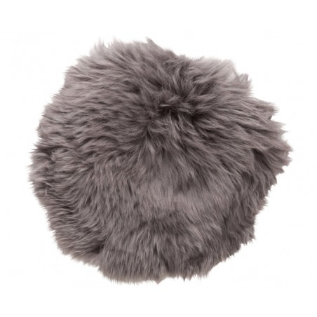 Hubsch Grey Longhaired Sheepskin Cushion