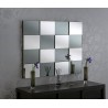 Hirst Grey and Glass Offset Grid Wall Mirror