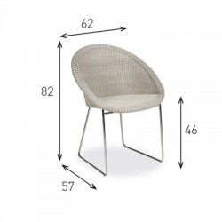 Vincent Sheppard Gipsy Outdoor Dining Chair Stainless Steel Sled Base