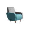 Custom Form Panda Armchair | Silver-Turquoise