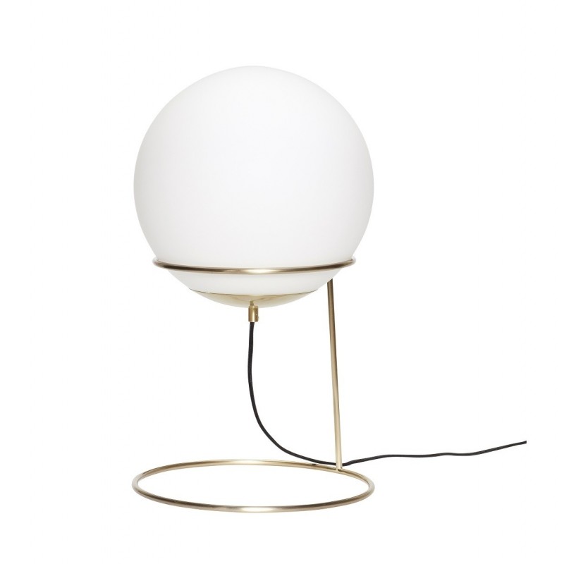 Floor lamp in Metal Brass and Opal Glass