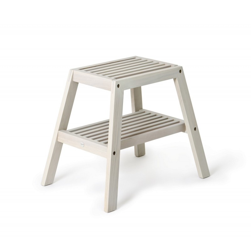 Wireworks Slatted Stool in Oyster Finish