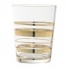 Glass Bathroom Tumbler with gold striped design