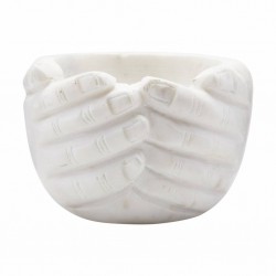 House Doctor Hands Bowl White Marble