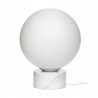 Hubsch Floor Lamp White Glass Sphere on White Marble