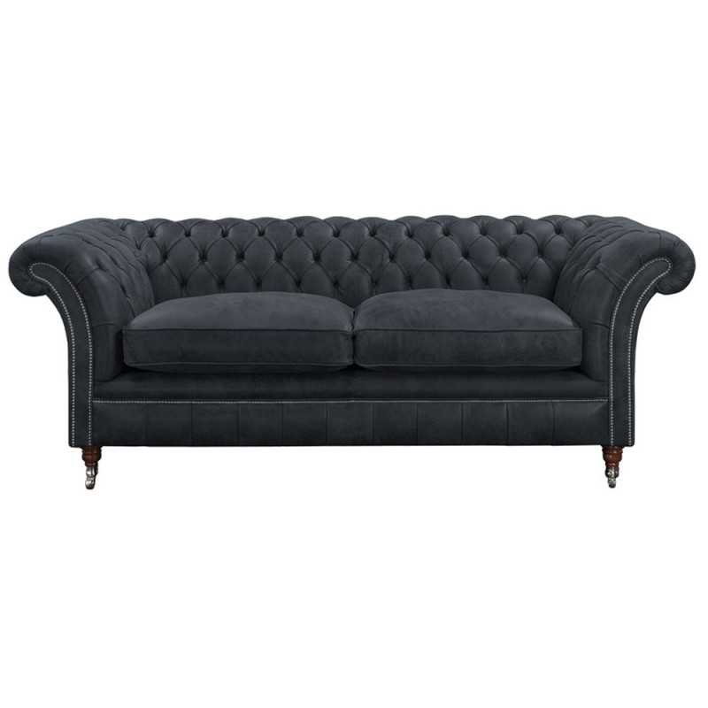 Falmouth Chesterfield Sofa in Elite Leather - Devil