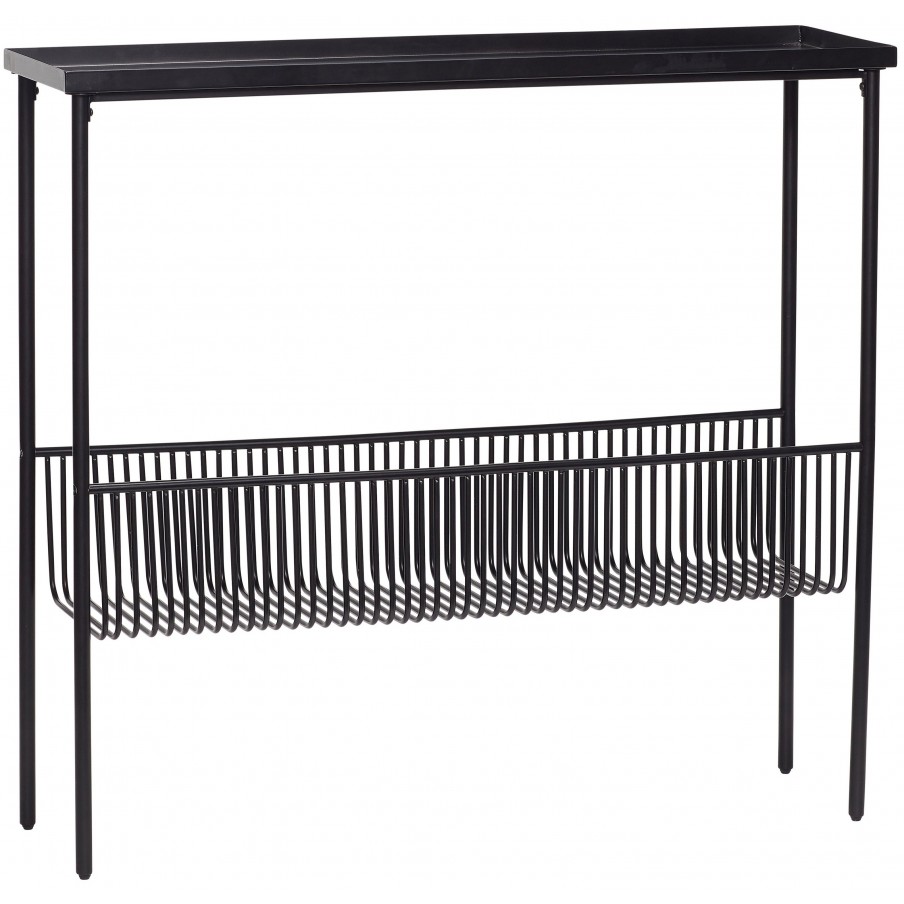Husbsch Black Metal Console Table