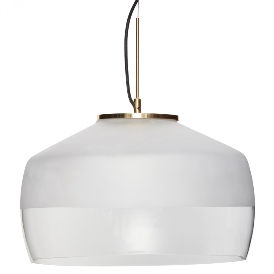 Hubsch Pendant Lamp In Clear And Frosted Glass | Brass