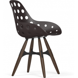 Kubikoff Ashwood Black Zig Zag Dimple Shell Chair