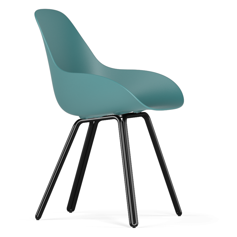 Kubikoff Black Double Base Chair With Dimple Shell