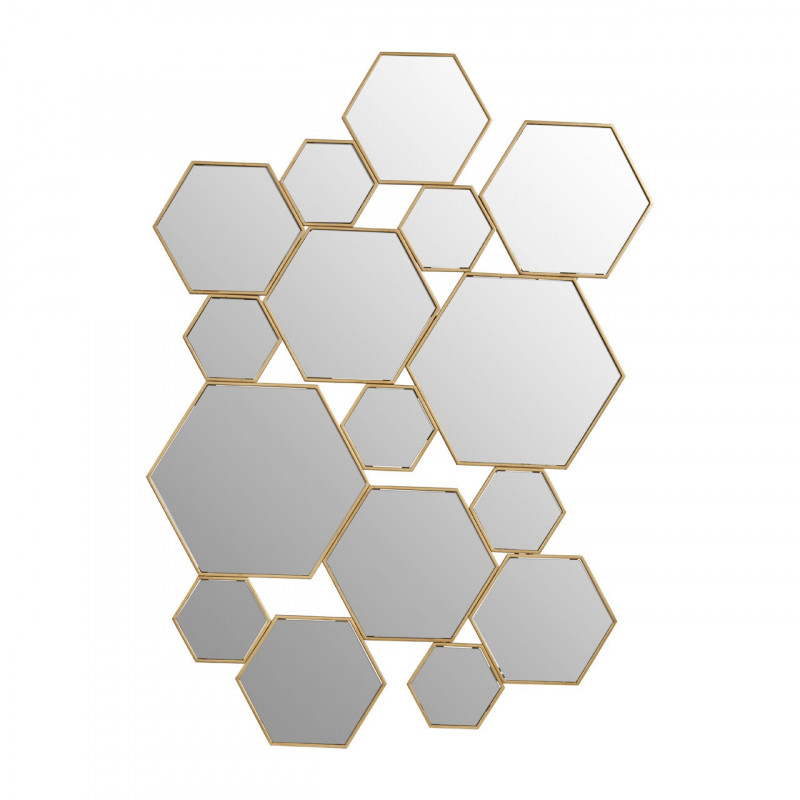 Multi Hexagon Mirror Gold