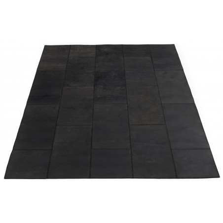 Massimo Leather Rug Square Tiles Black| 4 Sizes