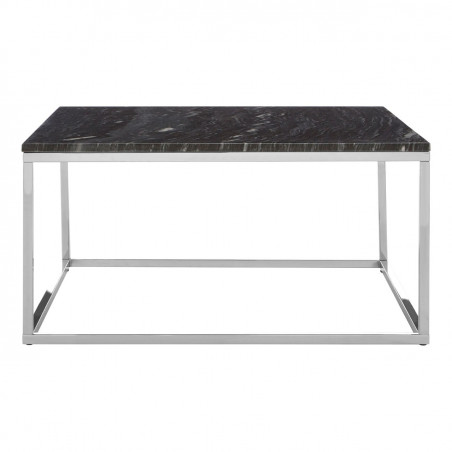 Square Black Marble Coffee table with Chrome Base