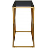 Cross Base Console Table with Black Tempered Glass Top