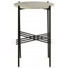 Marble Side Table with Black Metal Frame