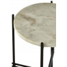 Marble Side Table with Black Metal Frame