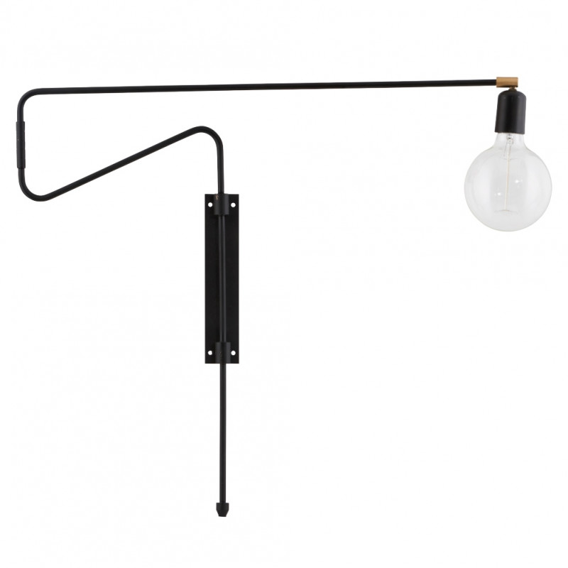 House Doctor Swing Wall Lamp in Black | 70 cm