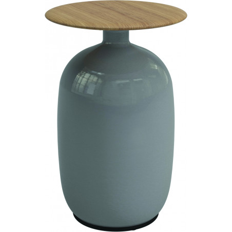 Gloster Blow Outdoor Table Side Tall Ceramic and Teak