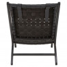 Black Leather Lounge Chair With Black Teak Frame