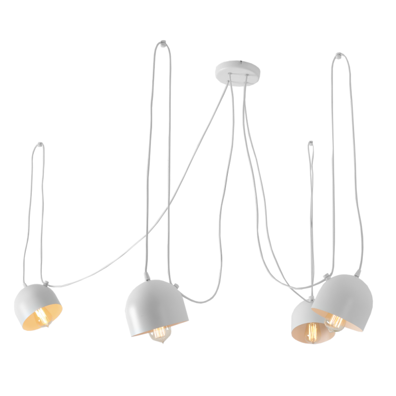 Custom Form Popo 4 Pendant Lamp in White Metal