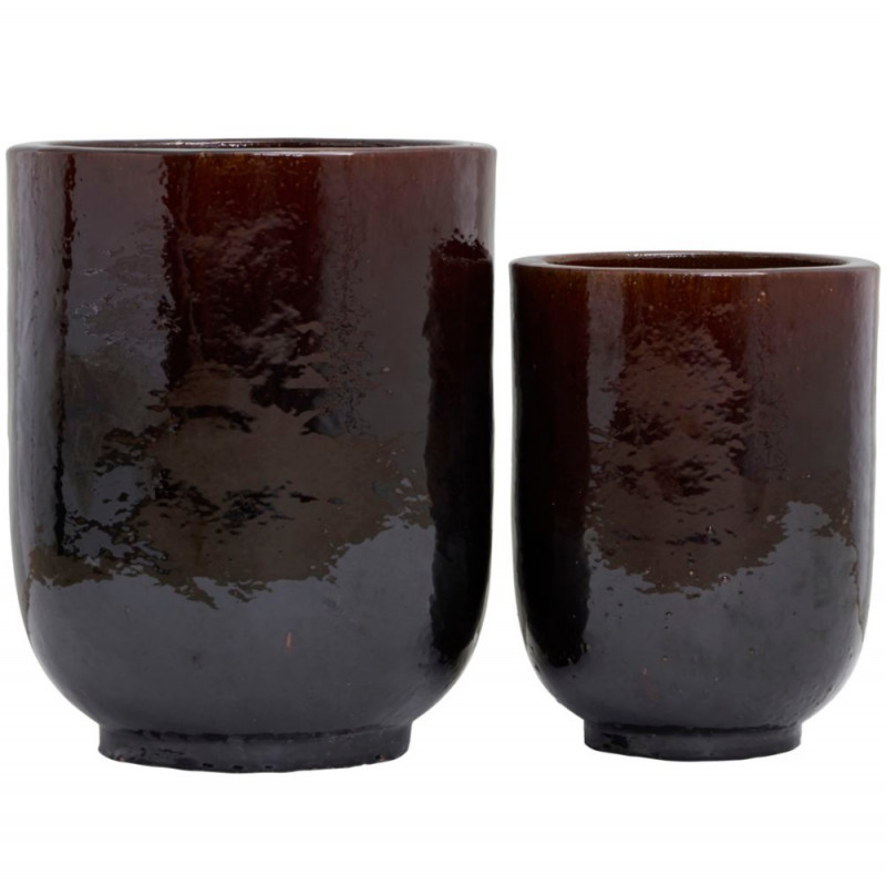 House Doctor Pho Planters Brown Set of 2