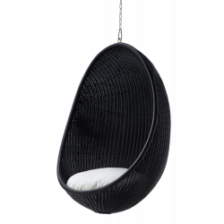 Sika Hanging Egg Chair in Black | Outdoor