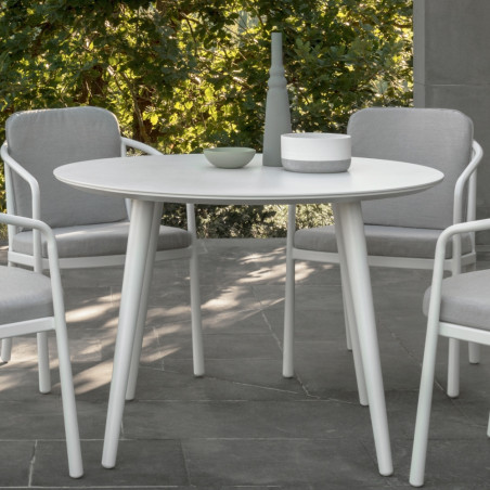 Talenti Sofy Outdoor Round Dining Table White Aluminium