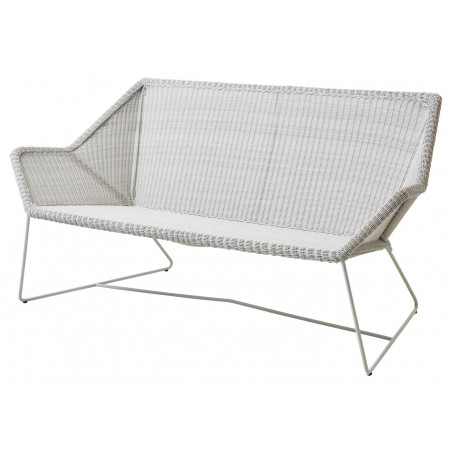 Cane-Line Breeze 2-Seater Outdoor Sofa in White Grey