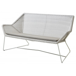 Cane-Line Breeze 2-Seater Outdoor Sofa in White Grey